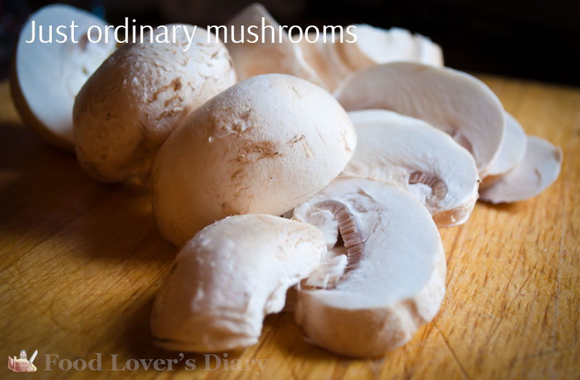 chopped white mushrooms